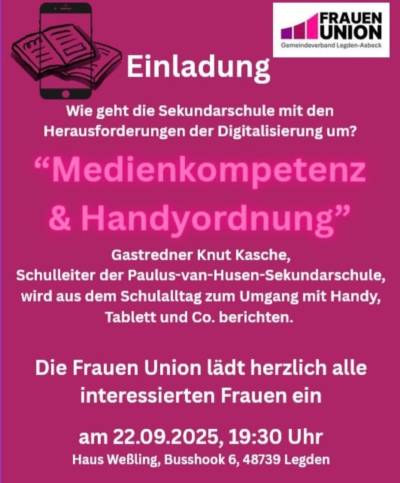 Handynutzung an der Schule? Knut Kasche informiert über die aktuelle Situation an den Standorten Legden und Osterwick und wie er sich die Zukunft im Punkt Mediennutzung vorstellt. 