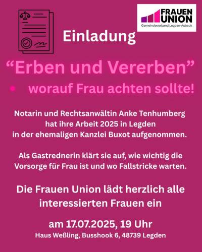 Anke Tenhumberg informierte anschaulich über Tücken und Lücken beim Erben, Vererben, Vorsorge und Vollmachten. 
